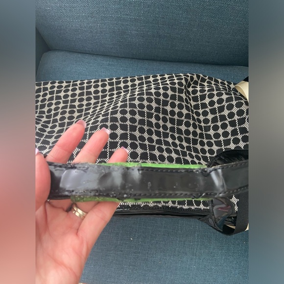 Kate Spade Noel Print Duffel Weekender Travel/Carry-On Bag Black & Cream w Green - Picture 14 of 16